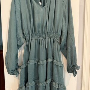 Pinch Teal Ruffle Dress